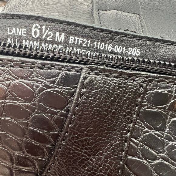 Baretraps Lane Block Heel Bootie black crocodile side zip basic boot size 6.5 - Picture 9 of 9